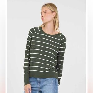Stitches + Stripes Sweater Womens Sz S striped knit Pullover Otis Cypress Combo